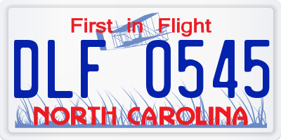 NC license plate DLF0545
