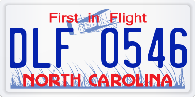 NC license plate DLF0546