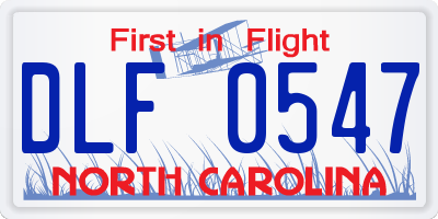 NC license plate DLF0547
