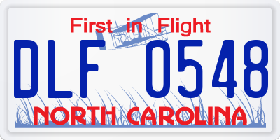 NC license plate DLF0548