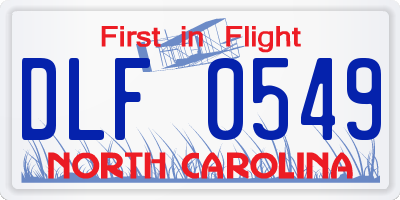 NC license plate DLF0549
