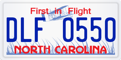 NC license plate DLF0550