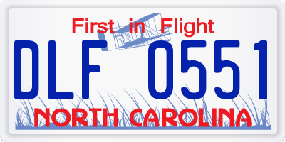 NC license plate DLF0551