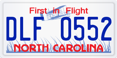 NC license plate DLF0552