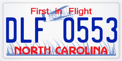 NC license plate DLF0553