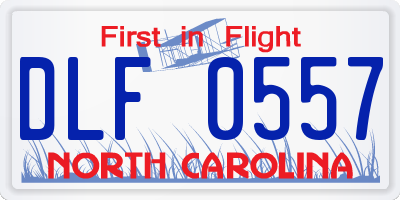 NC license plate DLF0557