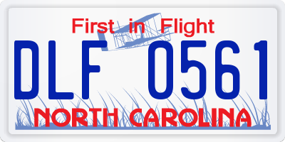 NC license plate DLF0561