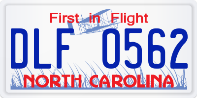 NC license plate DLF0562