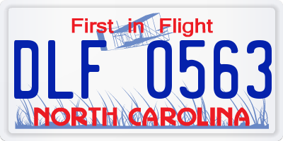NC license plate DLF0563