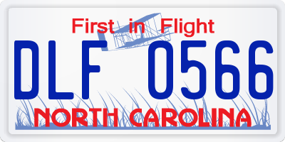 NC license plate DLF0566