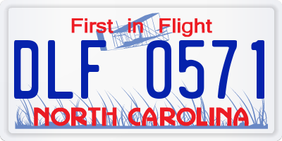 NC license plate DLF0571