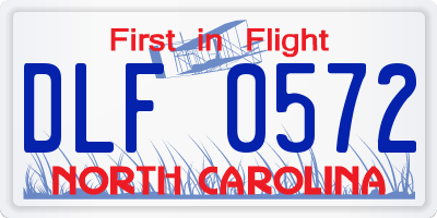 NC license plate DLF0572