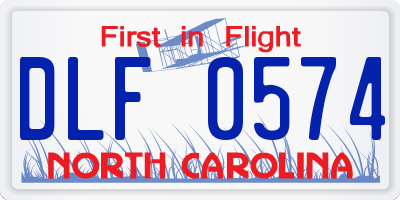 NC license plate DLF0574