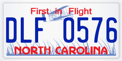 NC license plate DLF0576