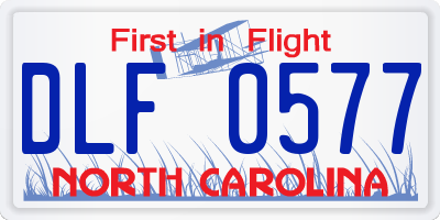 NC license plate DLF0577