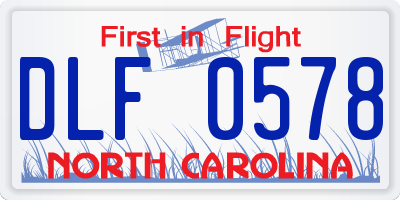 NC license plate DLF0578