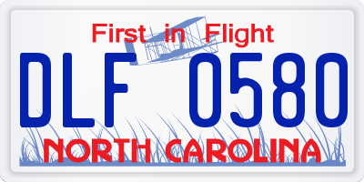 NC license plate DLF0580