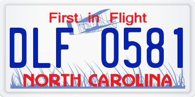NC license plate DLF0581