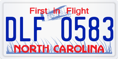 NC license plate DLF0583