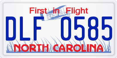 NC license plate DLF0585