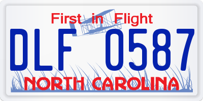 NC license plate DLF0587