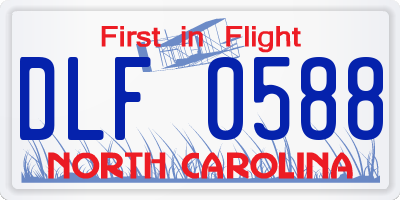 NC license plate DLF0588