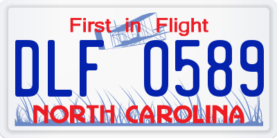 NC license plate DLF0589