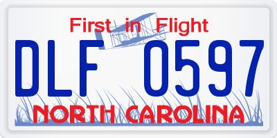 NC license plate DLF0597