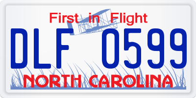 NC license plate DLF0599