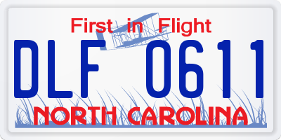 NC license plate DLF0611