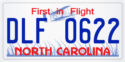 NC license plate DLF0622