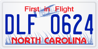 NC license plate DLF0624