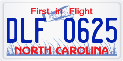NC license plate DLF0625
