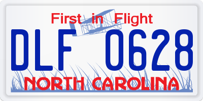 NC license plate DLF0628
