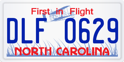 NC license plate DLF0629