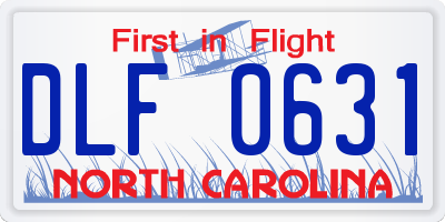 NC license plate DLF0631