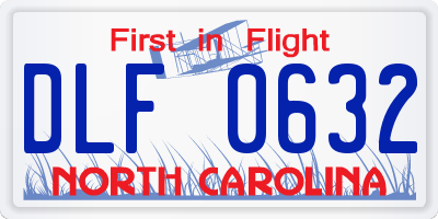 NC license plate DLF0632
