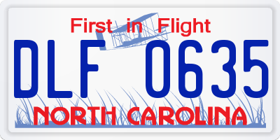 NC license plate DLF0635