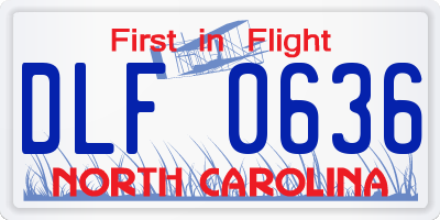 NC license plate DLF0636