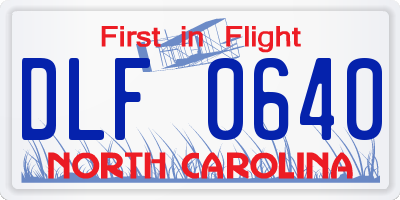 NC license plate DLF0640