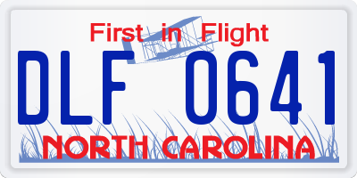 NC license plate DLF0641