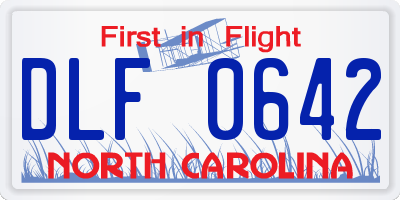 NC license plate DLF0642