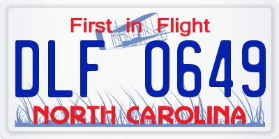 NC license plate DLF0649