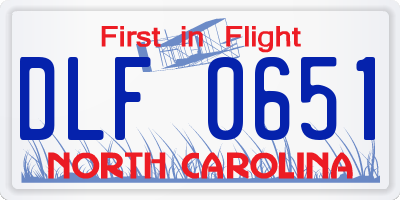 NC license plate DLF0651