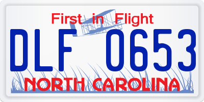 NC license plate DLF0653