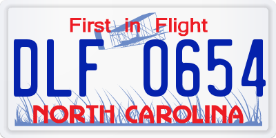 NC license plate DLF0654