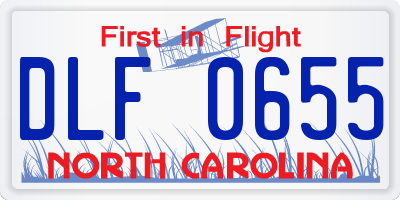 NC license plate DLF0655