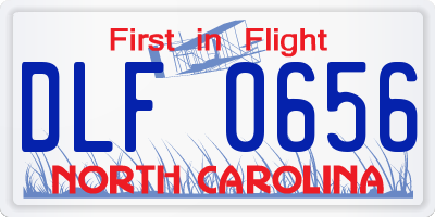 NC license plate DLF0656