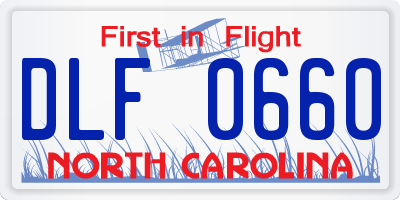 NC license plate DLF0660