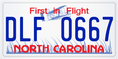 NC license plate DLF0667